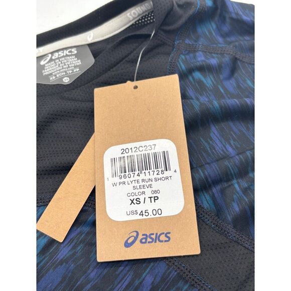 ASICS Women's PR Lyte Run Short Sleeve Top, Night Shade/ Lake Drive Print, XS - Picture 8 of 10